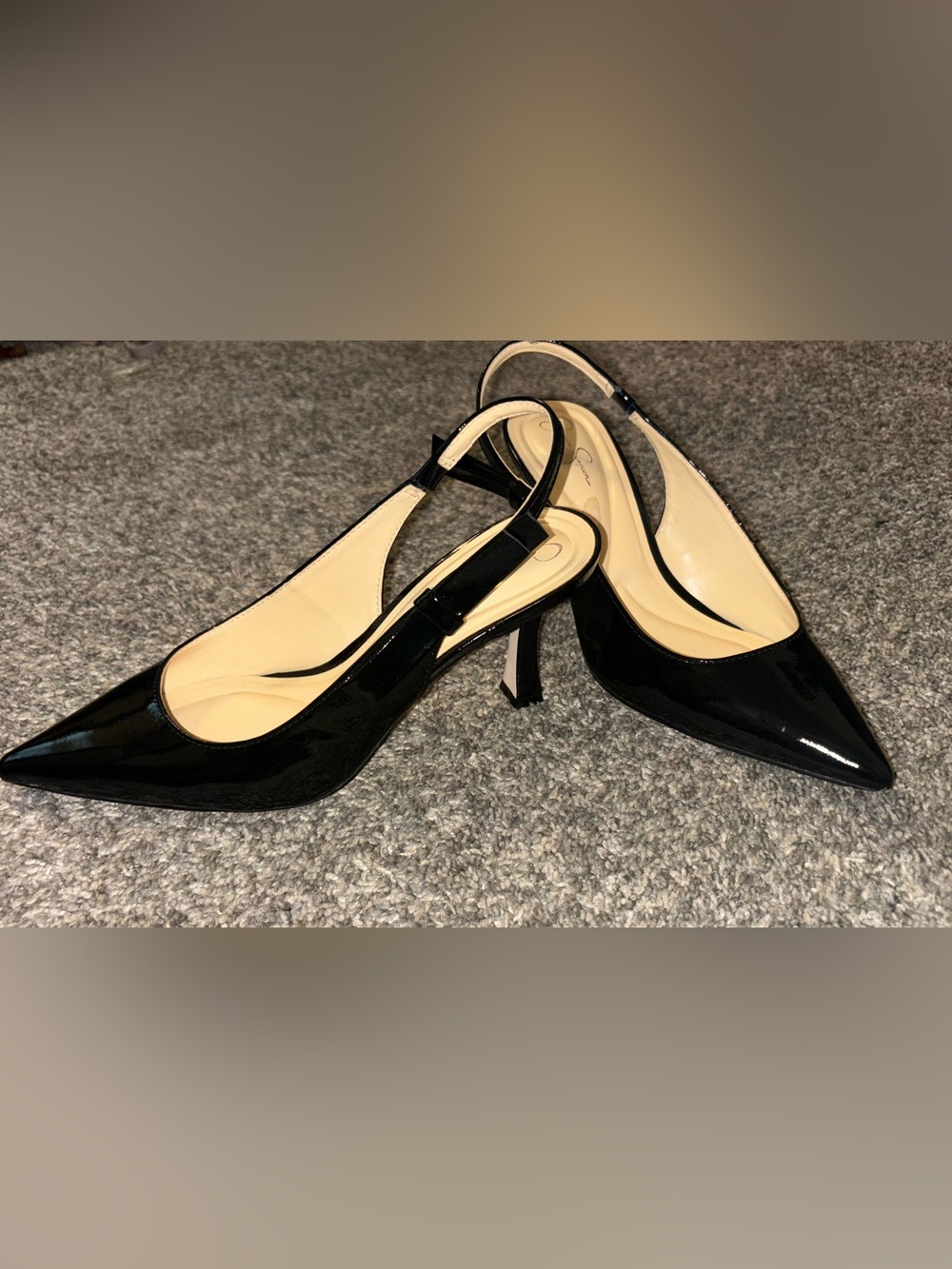 Black Slingback Kitten Heels